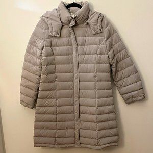 Garnet Hill gray hooded down puffer coat size 14P